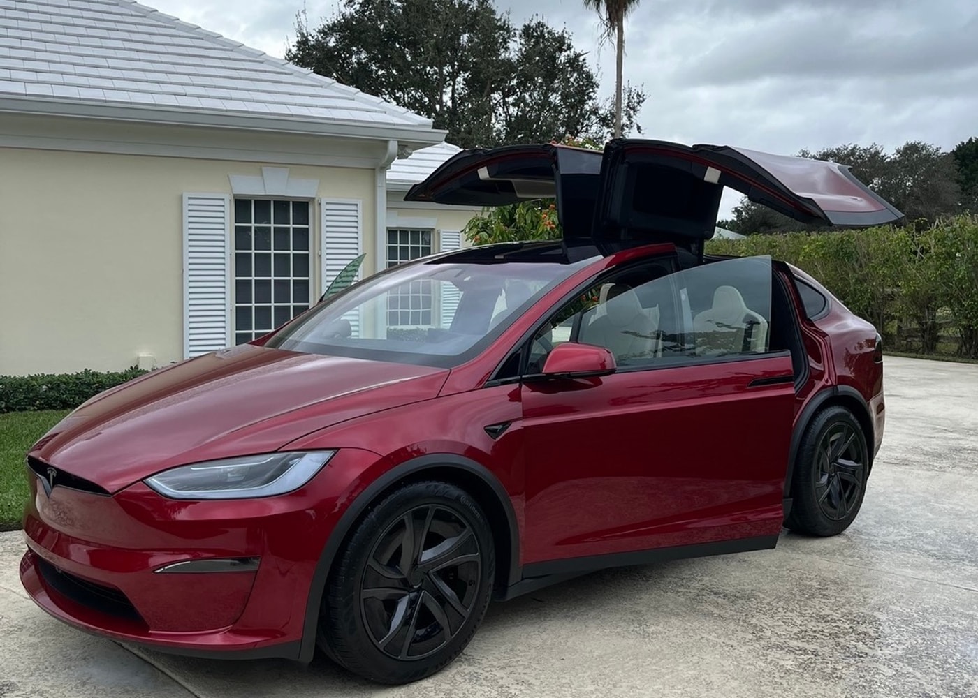 Red Tesla Model X detailed by J's Car Detailing