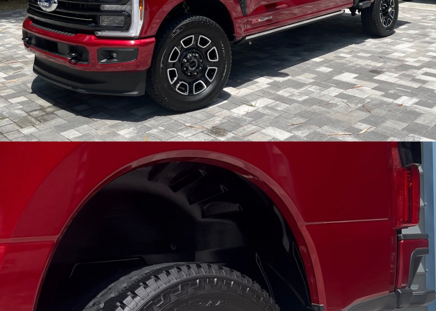 Red Ford Super Duty detailed by J's Car Detailing